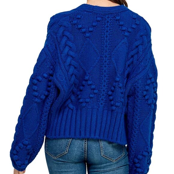Like new! Koko + Mason Los Angeles Chunky Knit V-Neck Cardigan in Blue S… - Picture 2 of 13